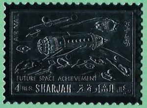 Sharjah MI1063a Silver Foil MNH Future Space Achievement