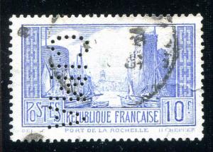 FRANCE Sc #251 Used Perfin CIMA