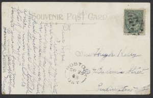 1908 Rostock (Perth) Ont Split Ring Postmark On Stratford Church PC