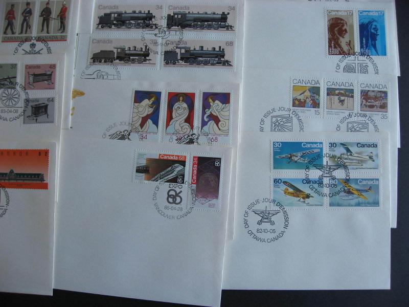 Canada 18 different 1970s, 80s era combination FDC first day covers