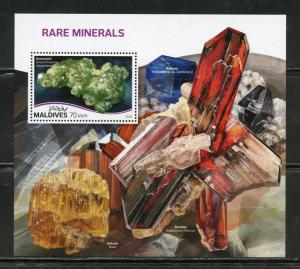 MALDIVES 2018 RARE MINERALS  SOUVENIR SHEET MINT NH