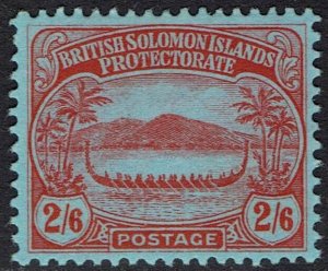 BRITISH SOLOMON ISLANDS 1908 SMALL CANOE 2/6