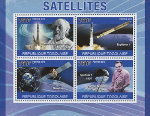 Satellites Space Souvenir Sheet of 4 Stamps Mint NH