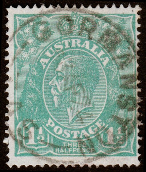 Australia Scott 25, Emerald, Perf. 14 (1923) Used F-VF M