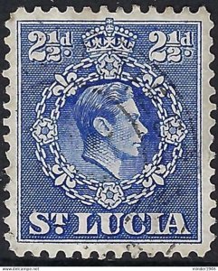 ST LUCIA 1943 QEII 2½d Ultrimarine SG132a FU