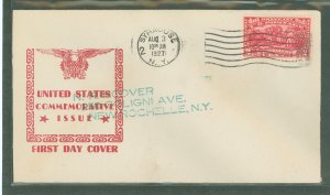 US 644 1927 2c Battle of Saratoga (single) on an addressed (handstamp) first day cover with a Syracuse, NY cancel with an unknow