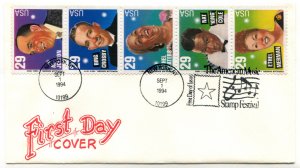 2853a US 29c Popular Singers strip/5 FDC,  Artopages cachet