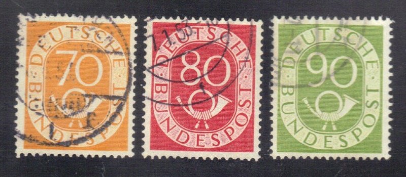 GERMANY SC #683-85  USED  70,80,90pf  1952