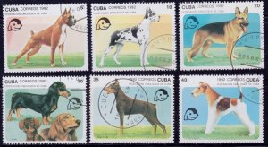 Cuba, 1992, Pedigree Dogs, partial, Mi#3558--63 used,++