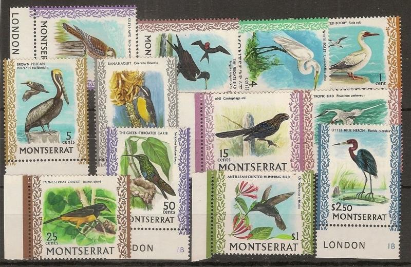 Montserrat 1970 Birds to $2.50 SG242-253 MNH Cat£20+