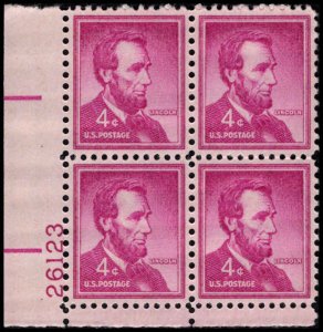 US #1036a LINCOLN MNH LL PLATE BLOCK #26123