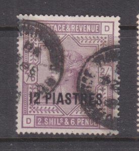 BRITISH LEVANT, 1888 12 Piastres on 2s.6 Lilac on White paper, used.