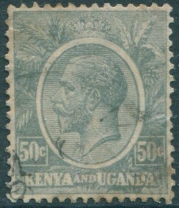 Kenya Uganda and Tanganyika 1922 SG85 50c grey KGV FU (amd)