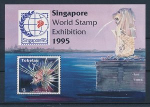 [35241] Tokelau 1995 Marine life Red fire fish Singapore Souvenir Sheet MNH