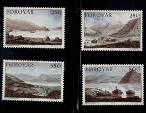 FAROE ISLANDS Scott 121-124 MNH** 1985 Dayes' landscapet set