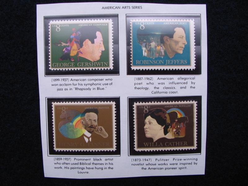 US – 1973 – American Art Series - Set of 4 – SC#’s 1484-1487– MINT