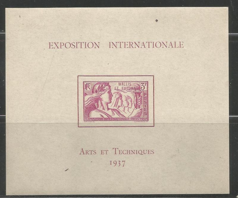 WALLIS ET FUTUNA 89, MNH, SOUVENIR SHEET, IMPERF, COLONIAL ARTS EXPO