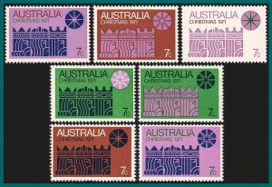 Australia 1971 Christmas, MNH #508a-508g,SG498-SG504