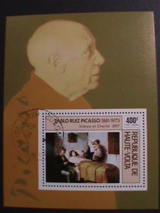 ​UPPER VOLTA-1975-PABLO RUIZ PICASSO-WITH FIRST DAY OF POSTAL CANCEL CTO S/S