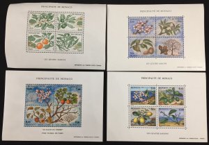 MONACO Fruit 4 sheets MNH (BLK28)