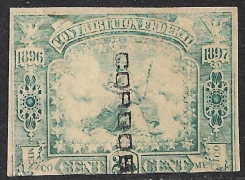 MEXICO REVENUES 1896-97 25c Contribucion Federal CORDOBA Control CF114 Used