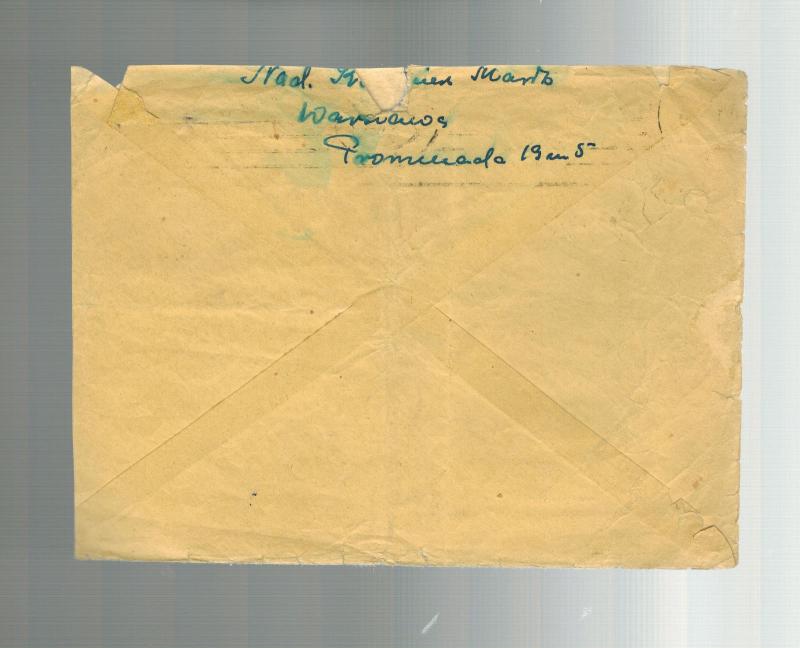 1944 Warsaw Poland Cover to Ravensbruck Germany Concentration Camp Y Burniewicz