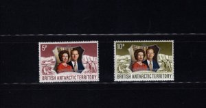 British Antarctic Territory 43-44 Silver Anniversary 1972 VF MNH Complete Set SC