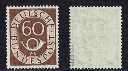 West Germany 1951 , Posthorn 60 Pf siena , MNH