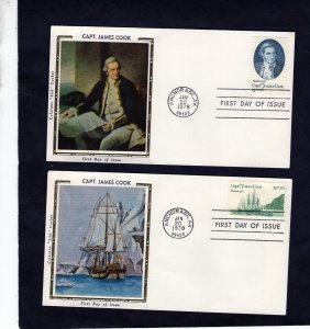 1732-1733 Capt. Cook, FDC set/2 Colorano Silk, Alaska cancel