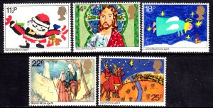 Great Britain 1981 Christmas Complete Mint MNH Set SC 960-964