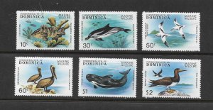 FISH & BIRDS - DOMINICA #618-23  MNH