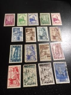 French Morocco sc 149-153,156,157,159,160a,163a,164,165,165a,168,169,172,172a