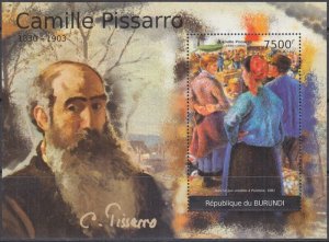 BURUNDI Sc# 1046 MNH SOUVENIR SHEET -  CAMILLE PISSARRO, PAINTER