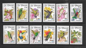 BIRDS - ST VINCCENT #1644-55 HUMMINGBIRDS MNH