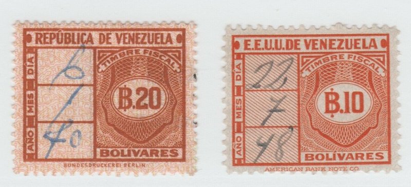 Venezuela Cinderella Revenue Fiscal stamp 9-25-21- 