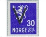 Norway Mint NK 269 V- Overprint (wmk) 30 Øre Ultramarine