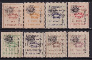 El Salvador 1914 Sc O313-20 Provisional Official Complete Set Stamp MNH NG AI