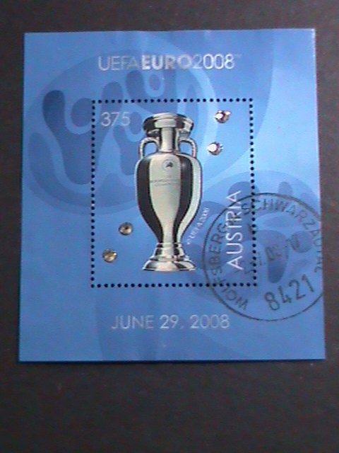 AUSTRIA 2008-SC#2161 UEFA SOCCER CHAMPIONSHIPS-HENRI DALAUNAY CUP-USED S/S VF