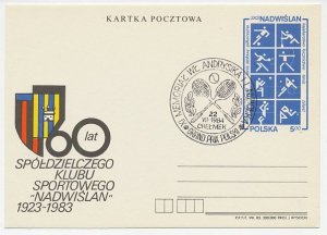 Postal stationery / Postmark Poland 1983 Tennis