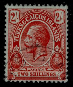 TURKS & CAICOS ISLANDS GV SG138b, 2s red/emerald, FINE USED. Cat £85.