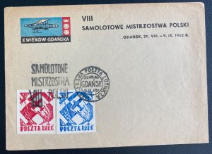 1960 Warsaw Poland Rome Games Balloon Flight Airmail Cover Locally Used