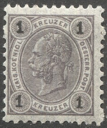 AUSTRIA 1890 1kr dk gray, Sc 51, MLH, perf 10, F-VF