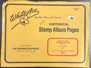 White Ace Historical Stamp Album Pages US Comm Singles Supplement W  1994 NEW