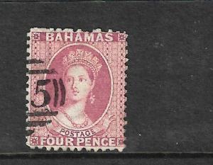 BAHAMAS 1863-77 4d DULL ROSE  FU  SG27