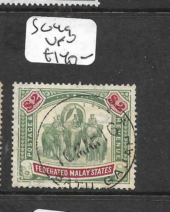 MALAYA FMS  (P2904B) ELEPHANT $2.00  SG 49    VFU