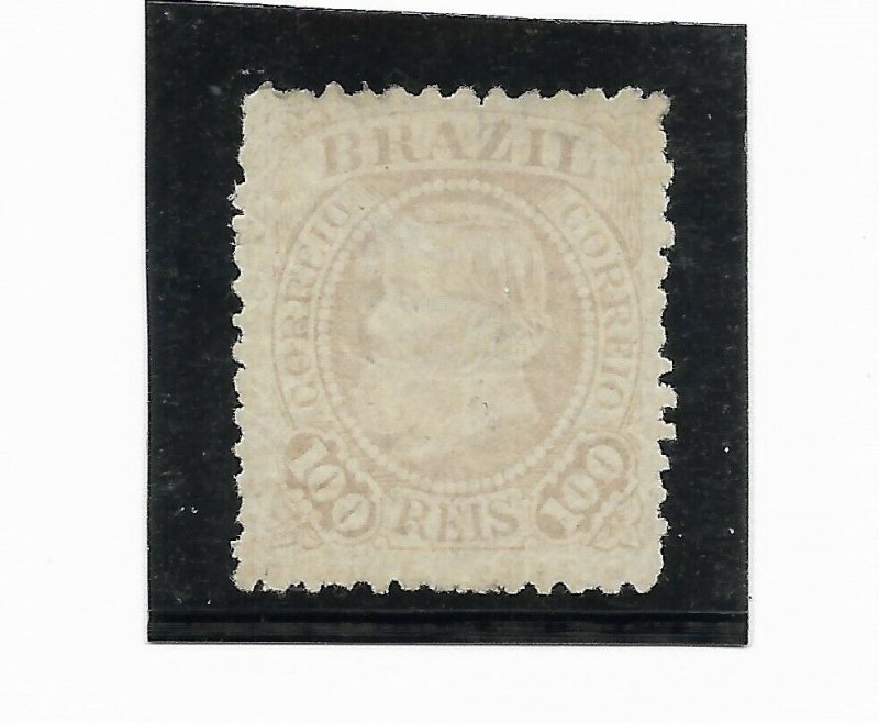 BRAZIL YEAR 1883 Emperor Dom Pedro 100R Rose Scott 90 b Solid Mint Hinged VF 