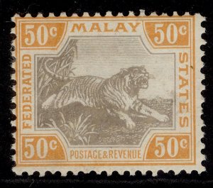 MALAYSIA - Fed Malay EDVII SG47d, 50c grey-brown & orange-brown LH MINT. Cat £80