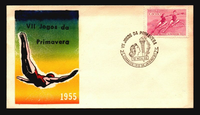 Brazil 1955 VII Jogos FDC / Nice Cachet / UA - L3624