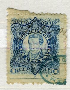 MEXICO; 1880s early classic Revenue Fiscal issue used 1c. value