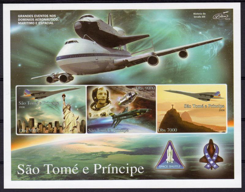 SAO TOME & PRINCIPE 2006 SPACE APOLLO CONCORDE s/s Imperforated Mint (NH)